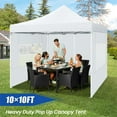 thumbnail image 5 of COBIZI 10x10 Heavy Duty Pop Up Canopy Tent with 4 Sidewalls, Commercial Instant Waterproof Shelter, UV 50+ with Silver Coated, Upgraded Thickened Hexagonal Legs,White, 5 of 9