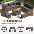 thumbnail image 2 of Techmilly Patio Furniture Sets, Modular Rattan Outdoor Patio Sectional Furniture Sofa Set, Wicker Patio Conversation Set for Backyard,9PCS, 2 of 7