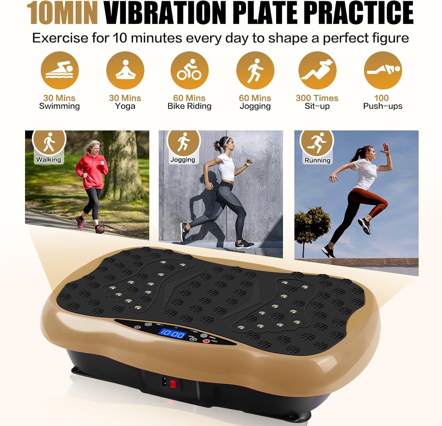 Vibration Plate Exercise Machine for Lymphatic Drainage, Vibrating Fitness Platform 450 lbs Capacity Full Body Shaker Workout Equipment, Vibration Platform Machine Shaping Vibrate Board Sport Home