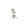 Boss Office Adjustable Faux Leather Drafting Stool in Beige