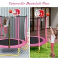 thumbnail image 2 of Trampoline with Basketball Hoop for Kids, SEGMART 65" Indoor Outdoor Toddler Trampoline with Enclosure, Indoor Outdoor Kids Trampoline with Basketball , Small Round Trampoline for Boys Girls, 2 of 7