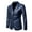 Dark Blue, variant on Men's Casual Leather Blazer, Lapel Slim 2 Button Leather Suit Jacket with Pockets Black