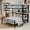 Black, variant on Harper & Bright Designs Twin Over Full Bunk Bed with Storage Shelves, Heavy-Duty Metal Bunk Bed Frame with Ladder and Under Bed Space, Black