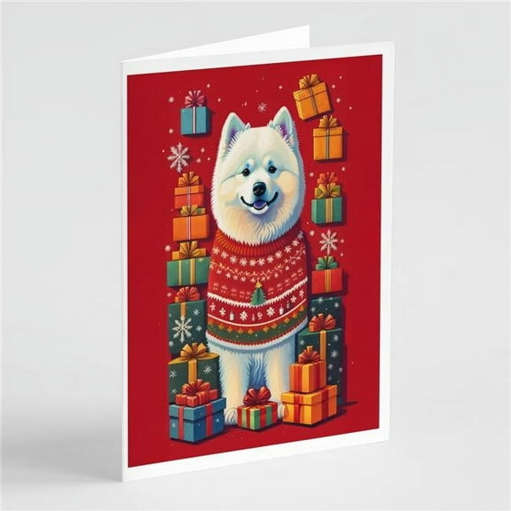 Samoyed Holiday Christmas Greeting Cards Pack of 8 7 in x 5 in