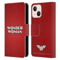thumbnail image 1 of Head Case Designs Officially Licensed Wonder Woman DC Comics Logos Text Leather Book Wallet Case Cover Compatible with Apple iPhone 13 Mini, 1 of 6