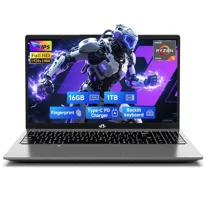15.6" IPS FHD Gaming/Business Laptop, 6 Cores AMD Ryzen 5 6600H 16GB DDR5 RAM 1TB SSD (Beat i7-1165G7 up to 4.5GHz) 660M 6nm GPU-Computer with 100W Type-C Backlit Keyboard, Fingerprint Gray