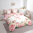 thumbnail image 2 of Catabedysis Floral Letter Print 7 Pieces Full Size Bedding Sets,Pink Monogrammed Y Full Size Bed in a Bag,Pink Reversible For Girls, 2 of 7