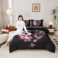 thumbnail image 4 of Castle Fairy Black White Dragon Queen Comforter Set,Cherry Blossom Bedding Comforter Set, 4 of 8