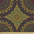 thumbnail image 2 of Ambesonne Moroccan Fabric by the Yard Upholstery, Tribal Art Mandala, 1 Yard, Plum Petrol Blue Yellow, 2 of 5