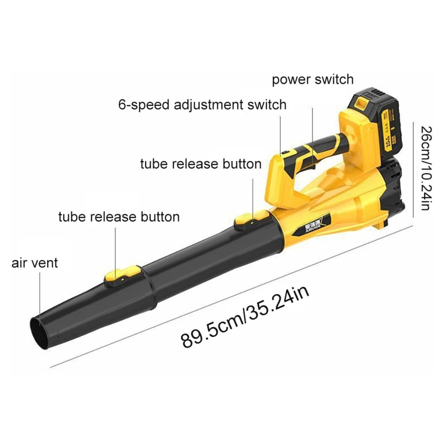 Cordless Leaf Blower with 2 Batteries, 580 CFM 160 MPH, 6 Speed Levels, Lightweight & Ergonomic Design for Wet Leaves, Snow, Debris, Driveway, Patio, Lawn