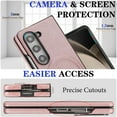 thumbnail image 4 of ELEHOLD Case for Samsung Galaxy Z Fold 6, Magnetic Leather Wallet Phone Case with Card Slots & Kickstand,Rosegold, 4 of 11