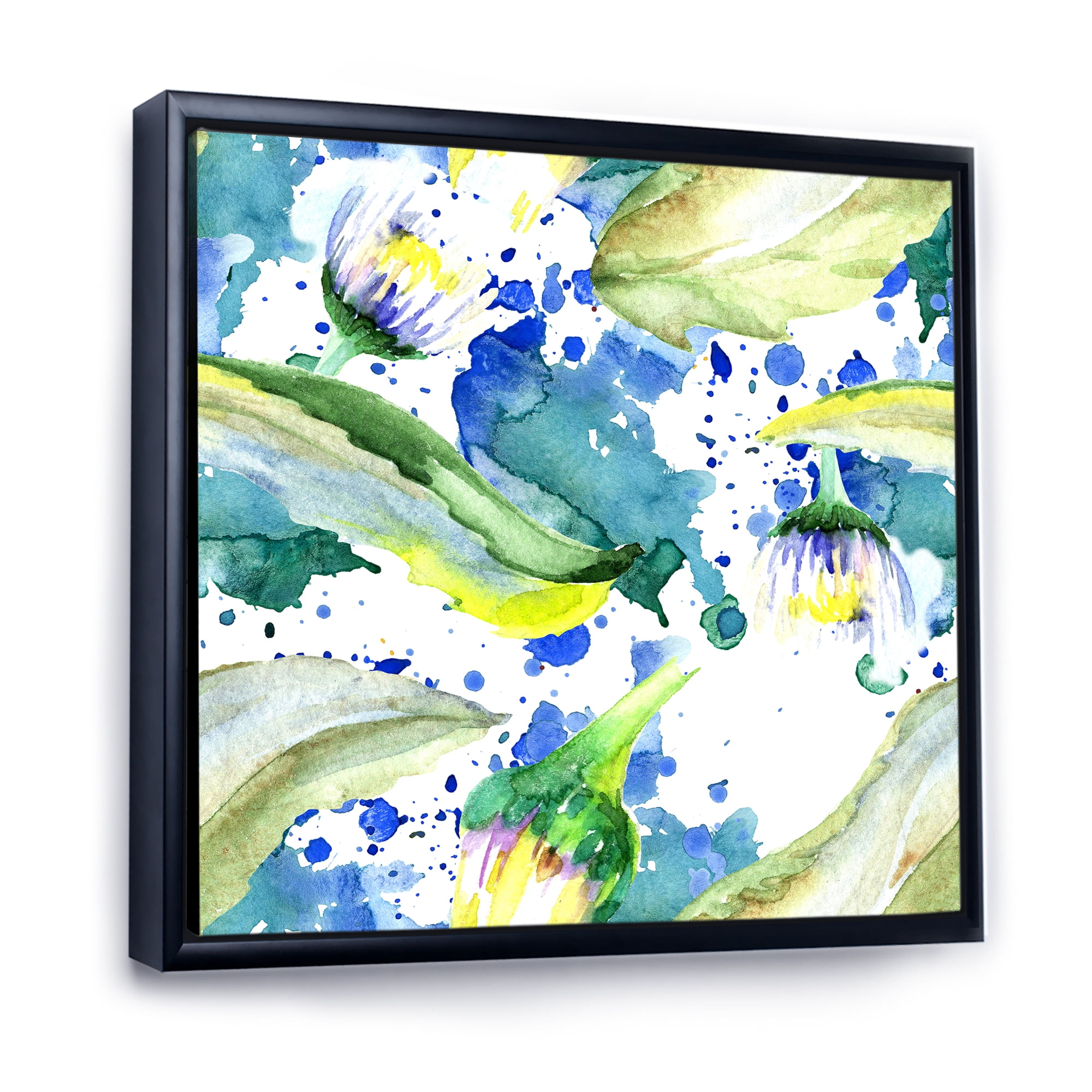 Designart 'Aquarelle Impression of Daisy Flowers I' Traditional Framed Canvas Wall Art Print