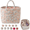 Floral Blue, variant on Quilted Basket, Large Capacity Quilted Car Storage Tote Bag with Handles, Foldable Machine Washable Multifunctional Organizer
