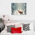 thumbnail image 4 of GOSMITH  Reindeer and Cardinal Wall Art, Cute Christmas Artwork, Snowy Winter Forest, Scenic Nature, Premium Gallery Wrapped Canvas Decor, Ready to Hang, 4 of 4