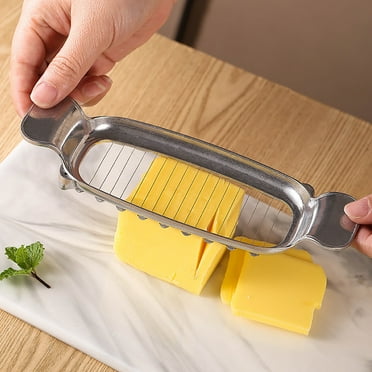 Holloyiver Butter Slicer Cutter Stainless Steel, 16 Pcs Sharp Stainless Steel Wires for Portion Control, Butter Slicer Cutter Cheese Slicer with Portable Grip for Butter, Cheese, Fruit, Baking