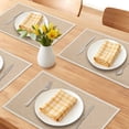 thumbnail image 2 of Farmhouse Placemats Set of 6 Cotton and Linen Placemats for Dining Table Decor Indoor Outdoor WashableTable Mat Brown 17.7x11.8inch, 2 of 6