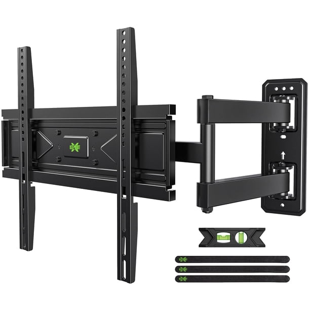 USX MOUNT Soporte de pared para TV de esquina para televisores de 26 a 60 pulgadas de hasta 80 libras, brazo articulado único, soporte de pared para TV de movimiento completo con giro e inclinación, M