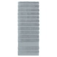 thumbnail image 1 of Toalla de mano de algodón tejido en paquete de 2, toalla decorativa con patrón a rayas para baño, viaje, campamento, gris 14' x 30', 1 of 1