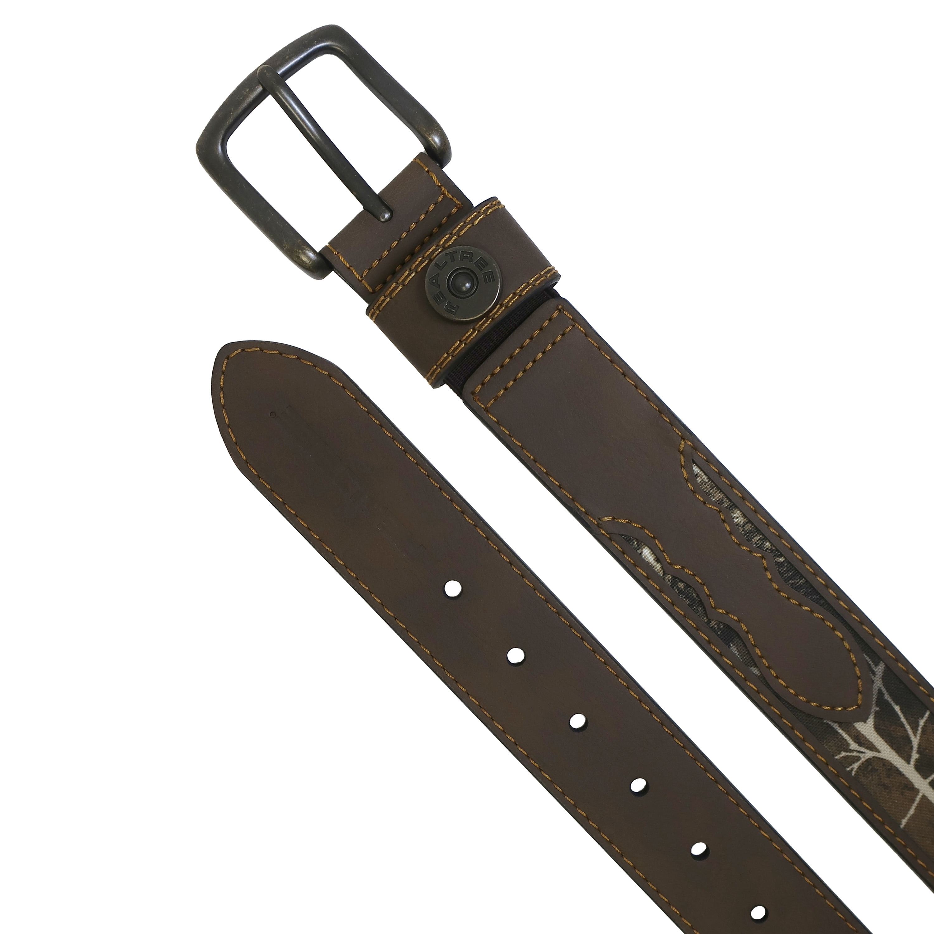 Realtree Edge Men's Stretch Shot Shell Belt Brown Size L/XL
