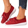thumbnail image 4 of Xiaoxatg Women's Casual Sneakers Breathable Mesh Comfortable Walking Shoes Lace Up Design for Daily Activities and Versatile Styling 7 Red, 4 of 9