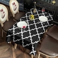 thumbnail image 2 of Black and White Geometric Lattice Pattern Rectangle Tablecloth 60"x102",Waterproof Polyester Rectangle Table Cloth, Wipeable Spillproof Polyester Tablecloth for Dining, Camping, Indoor and Outdoor, 2 of 5