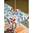 thumbnail image 2 of Outdoor Tablecloth with Umbrella Hole for Patio/Picnic/Party/Camping, Spring Leaves Waterproof Table Cloth Square Cover Washable, Watercolor Leaf Botanical Nature Light Blue (54"x 54"), 2 of 8