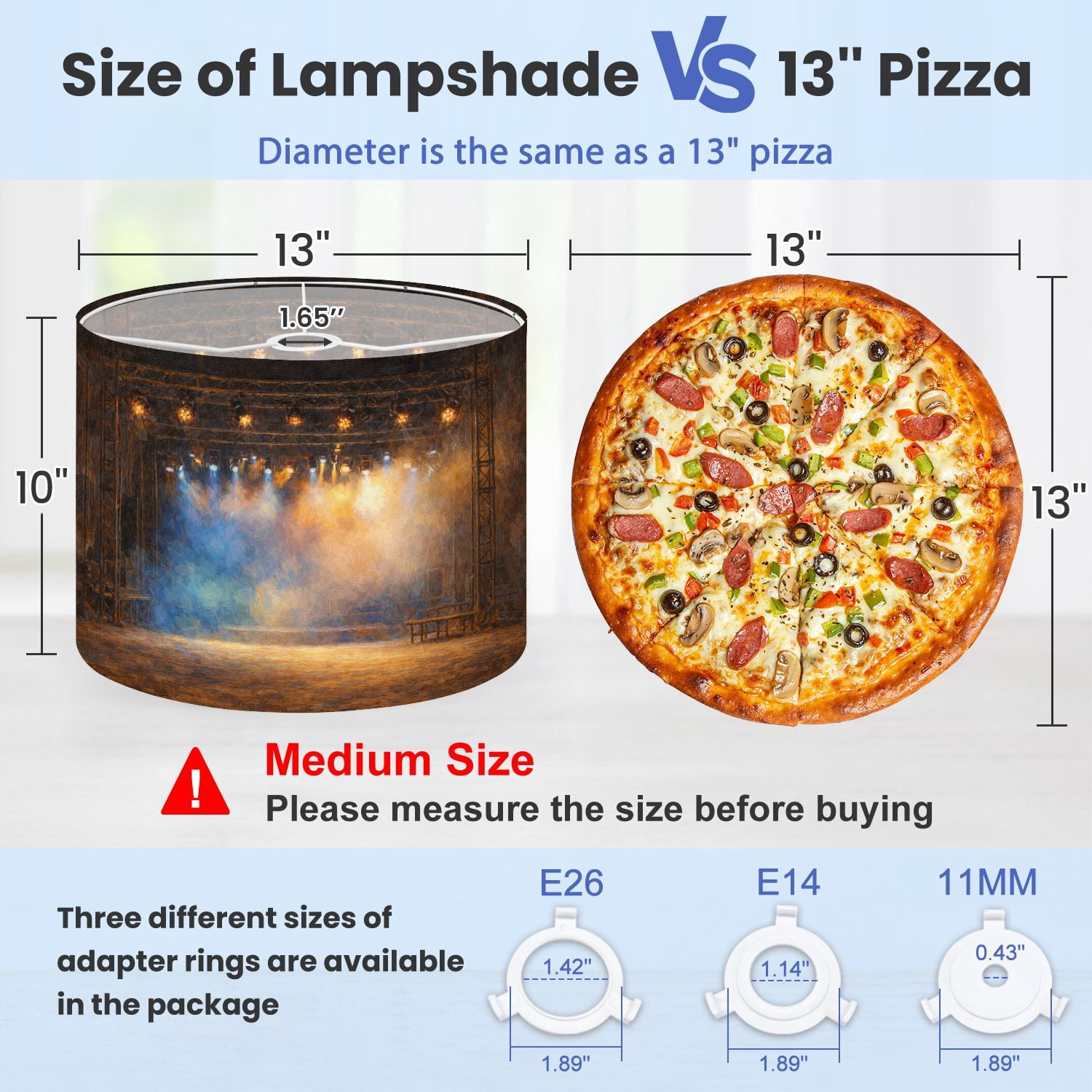 Linen Drum Lampshades Theater light stage 13"x13"x10" Light Shade for Table Lamps Floor Lamp Shades Lampshade Replacement Assembly Required
