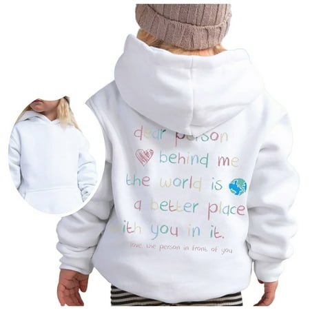 

Hoodies for Kids Girls preppy Girl s Hoodie Long Sleeve Soft Sweatshirt Graphic Hoody Kids Cute Pullovers Top Clothes for Girls Breathable Sweat Wicking and Warm Hoodie White 90
