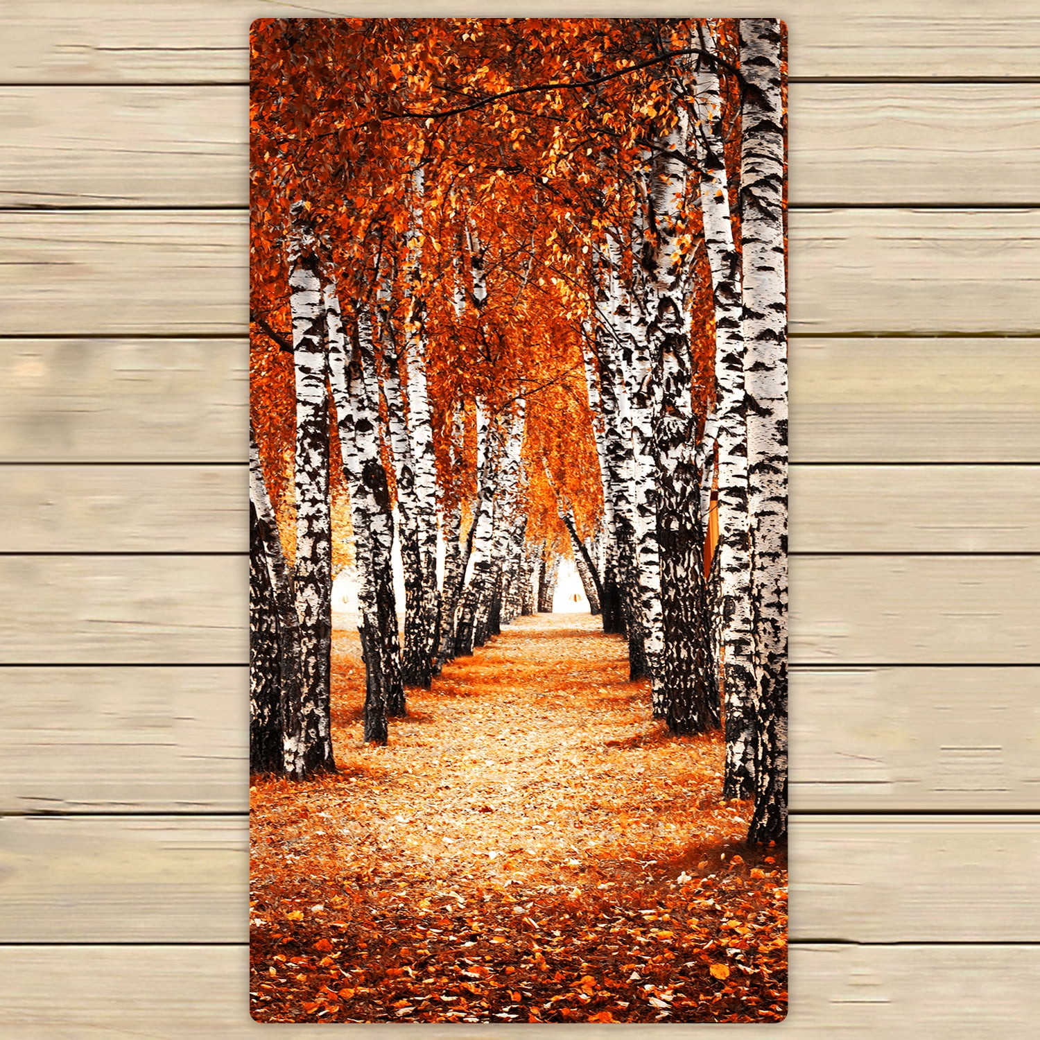 YKCG Autumn Birch Forest Fall Prime Hand Towel Beach Towels Bath Shower