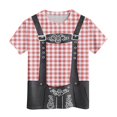 thumbnail image 6 of Xudanell Kids Boys T Shirts Toddler Athletic Shirt Childrens Summer Short Sleeve Oktoberfest Bib Printed T-Shirt Spliced Plaid Short Sleeve, 6 of 7
