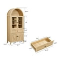 thumbnail image 2 of Aukfa Retro Wood Storage Cabinet, Arched Tall Kitchen Pantry with Bookshelf & Sideboard,Natural, 2 of 8