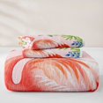 thumbnail image 5 of jejeloiu Pink Flamingo Flowers Quilt Full Kids,Tropical Palm Leaf Full Bedspread Sets For Girls,3 Pieces, 5 of 7