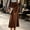 Brown, variant on Womens Velvet Skirts Elegant Fall Winter Soft Warm High Waist Flowy Party Maxi Skirt Navy S