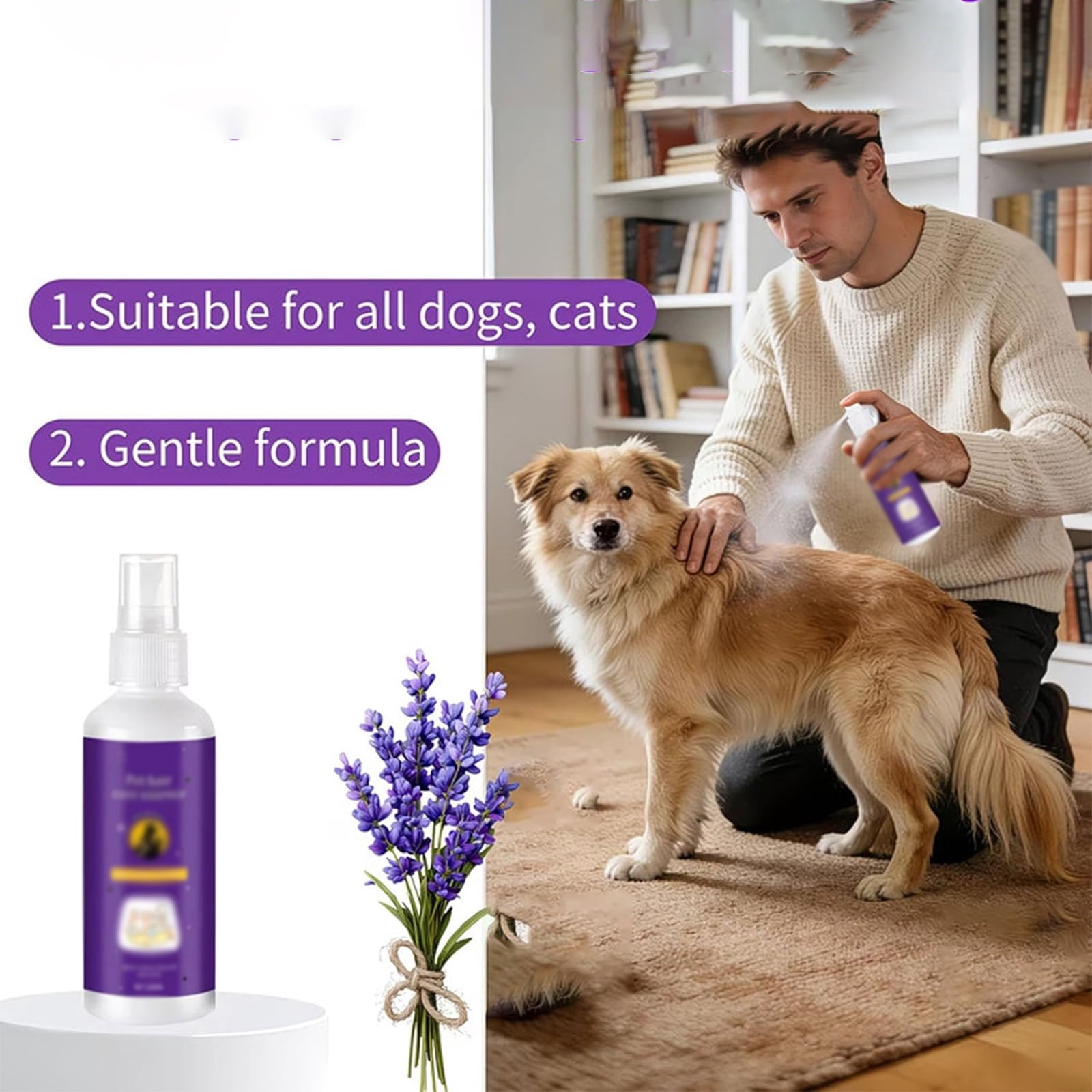 Pet Detangling Spray for Dogs & Cats,Dog Detangler Sprays, for Dogs, Cat & Dog Matted Fur Remover (3PC)