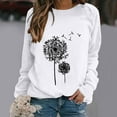 thumbnail image 2 of Women's Sweatshirts Dandelion Graphic Print Crewneck Long Sleeve Tops Casual Fall Loose Pullover Tee Shirts, 2 of 5
