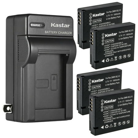 Kastar 4-Pack Battery and AC Wall Charger Replacement for Panasonic Lumix DMC-LX7W DMC-LX5 Lumix DMC-LX5GK Lumix DMC-LX5K Lumix DMC-LX5W Lumix DMC-LX6 DMC-LX6W Lumix DMC-LX7 Lumix DMC-LX7GK