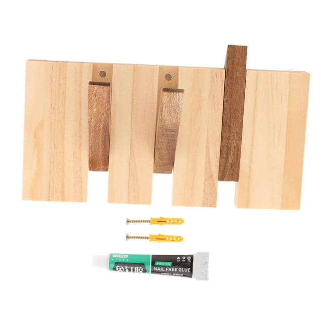 Perchero para sombreros BLESIY montado en la pared de madera con ganchos para almacenamiento