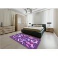 thumbnail image 5 of Ahgly Company Machine Washable Indoor Round Transitional Heliotrope Purple Area Rugs, 5' Round, 5 of 7