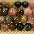 thumbnail image 4 of Natural A Grade Multicolor Tourmaline Gemstone 6mm Round Beads Stretch Bracelet 7" Unisex, 4 of 6