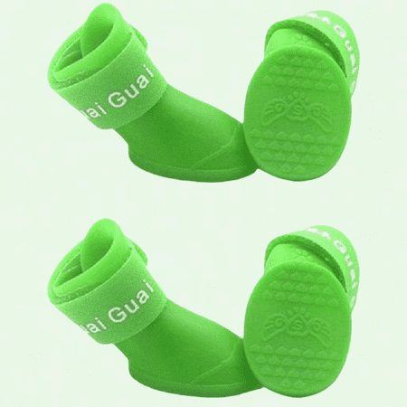 Waterproof Dog Shoes for Rain  2 Pairs Silicone Boots for Small Medium Size Dogs