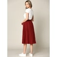 thumbnail image 2 of Made by Johnny Women's High Elastic Waist Pleated Mid A-Line Swing Skirt M RUST, 2 of 6
