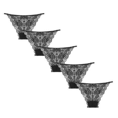 

Boyshorts Underwear for Women Ladies Ultra Assorted Lace 5Pcs Brief Soft Panties for Women Black L