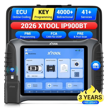 2026 XTOOL IP900BT OBD2 Scanner Diagnostic Tool, AI-Assisted Bidirectional Scan Tool, ECU Cod-ing Automative Scan Tool with 41+ Reset, 3-Year Update