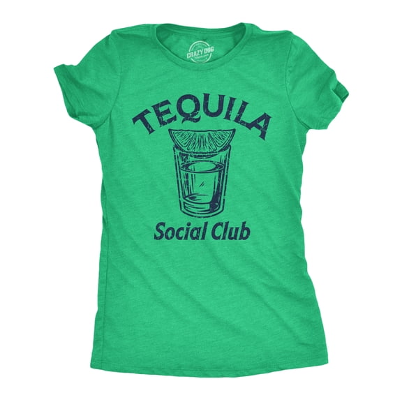 Womens Tequila Social Club T Shirt Funny Liquor Shot Drinking Lovers Tee for Ladies Womens Graphic Tees