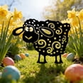 Easter Garden Stake Outdoor Decor Metal Silhouette Sheep Spring Holiday ...
