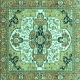 thumbnail image 1 of Ahgly Company Indoor Square Abstract Turquoise Blue Modern Area Rugs, 3' Square, 1 of 4