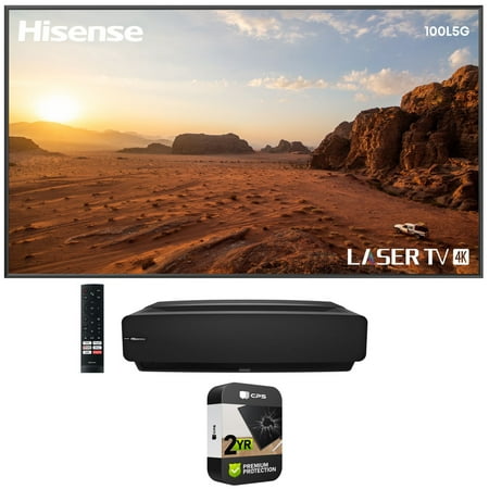 Hisense 100L5G 100" 4K Ultra-Short-Throw LASER TV & 100'' DLT100B 1.0 Gain ALR Screen Bundle with 2 YR CPS Enhanced Protection Pack