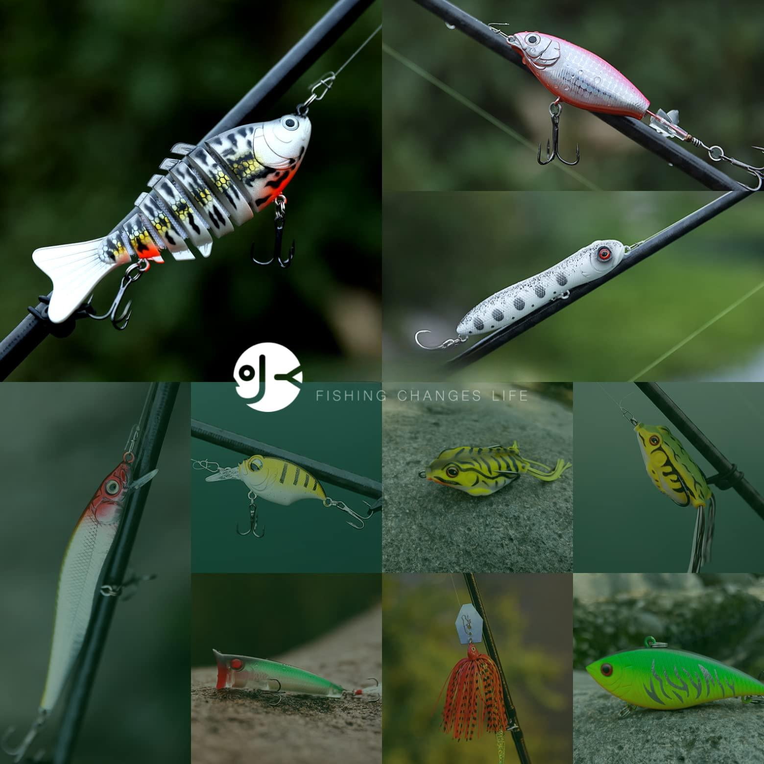 Bass Fishing Lures Kit For Freshwater With Animated Swimbait Topwater Plopper Chatterbait Crankbait Soft Plastic Baits Set Tackle Box Included