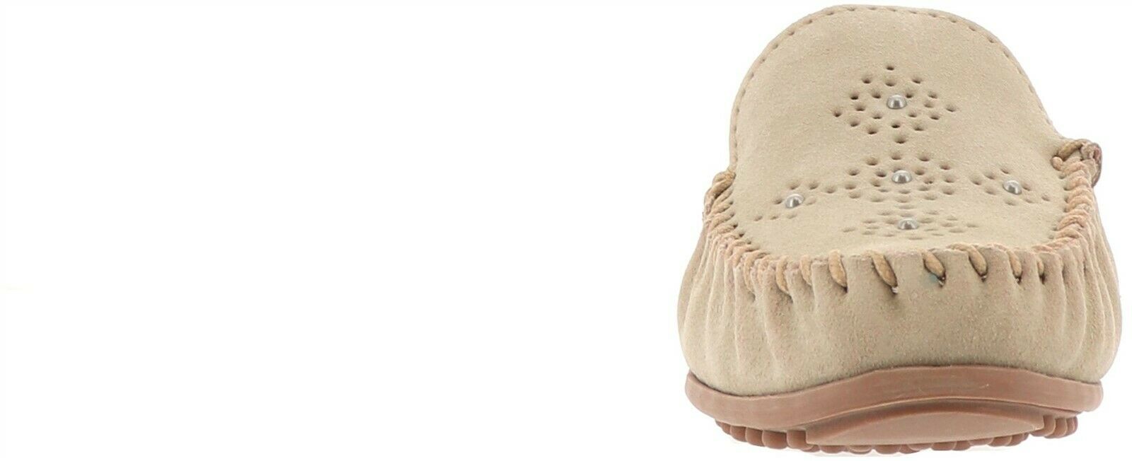 minnetonka suede moccasin mule with studs