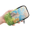 thumbnail image 2 of SEANATIVE Portable Sunglasses Case Neoprene Eyeglasses Pouch with Zipper, Dual Compartment Glasee Pouch Lightweight Protective Eyewear Case Multifunctional Glasses Bag, Cat Rabbit Cherry Blossom, 2 of 7
